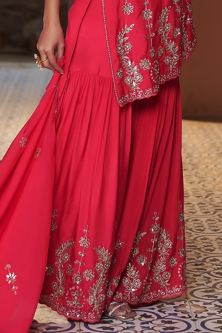 Pink Mulmul Wedding Sharara Set by Sonia Khatri at Pernia's Pop Up Shop