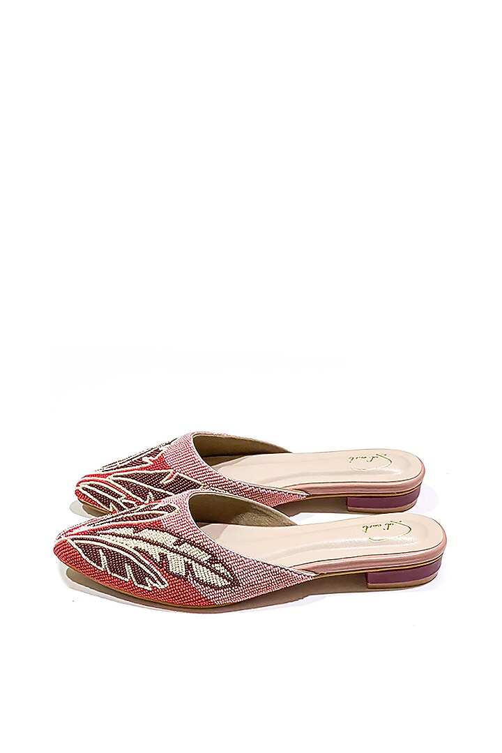 Multi-Colored Vegan Leather Bead Embroidered Mules by Soleart Fashion at Pernia's Pop Up Shop