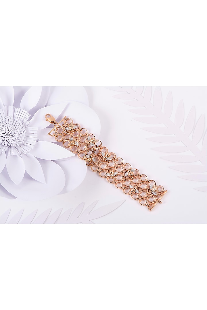 Rose Gold Finish Queen Bee Bracelet by Solasta Jewellery