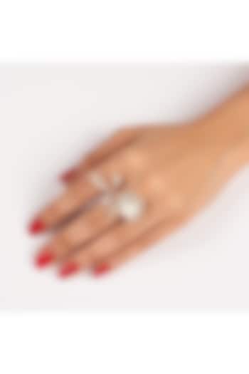 Rose Gold Finish Swarovski Pearl Rings by Solasta Jewellery at Pernia's Pop Up Shop