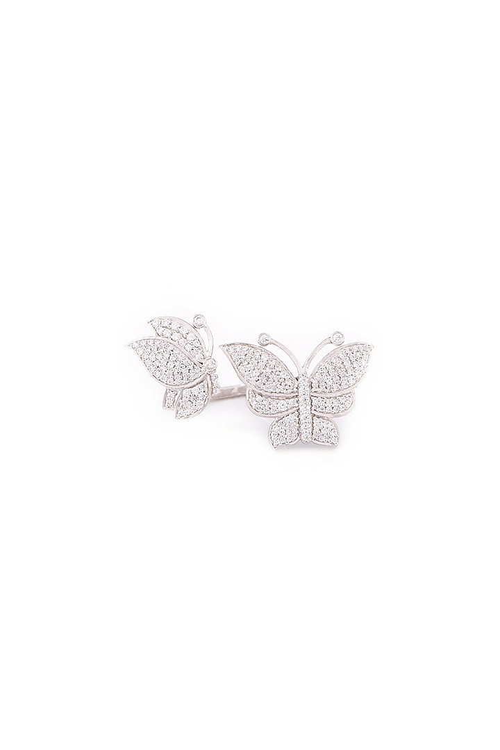 White Finish Swarovski Butterfly Rings by Solasta Jewellery at Pernia's Pop Up Shop
