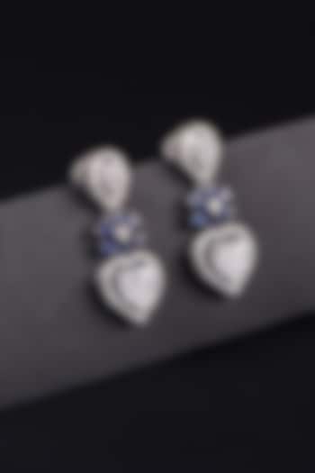 White Finish Swarovski Zirconia Dangler Earrings by Solasta Jewellery