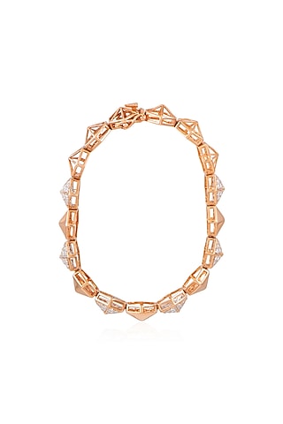 Rose Gold Finish Bracelet In Sterling Silver by Solasta Jewellery