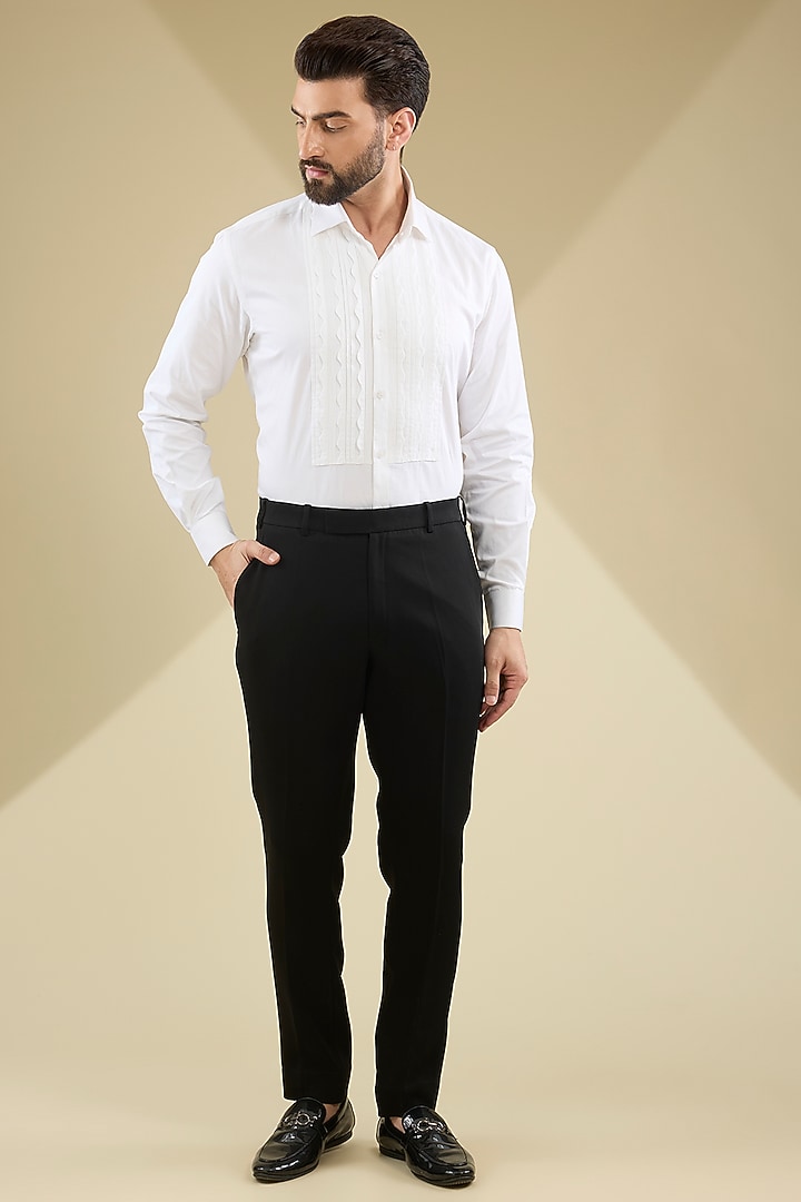 Wine Micro Suiting Hand Embroidered Tuxedo Set by Soltee By Sulakshana Monga Men at Pernia's Pop Up Shop