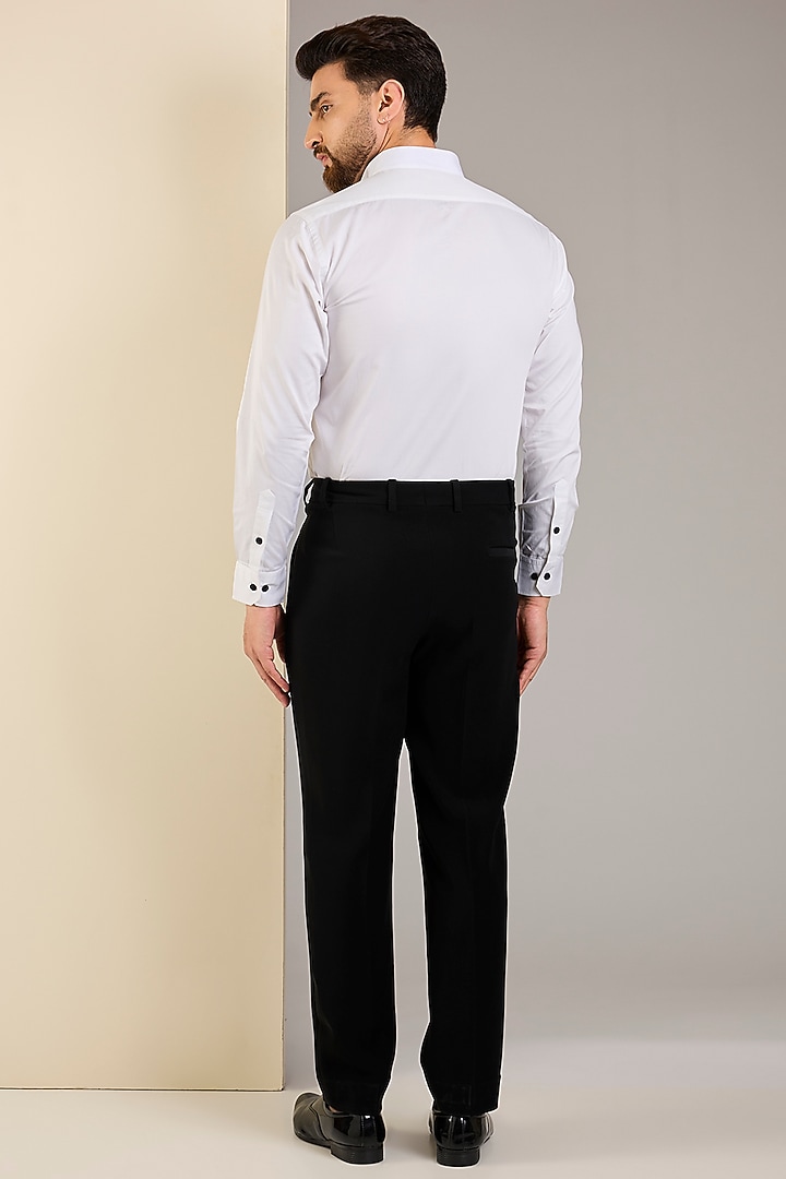 Black Micro Suiting Hand Embroidered Tuxedo Set by Soltee By Sulakshana Monga Men at Pernia's Pop Up Shop