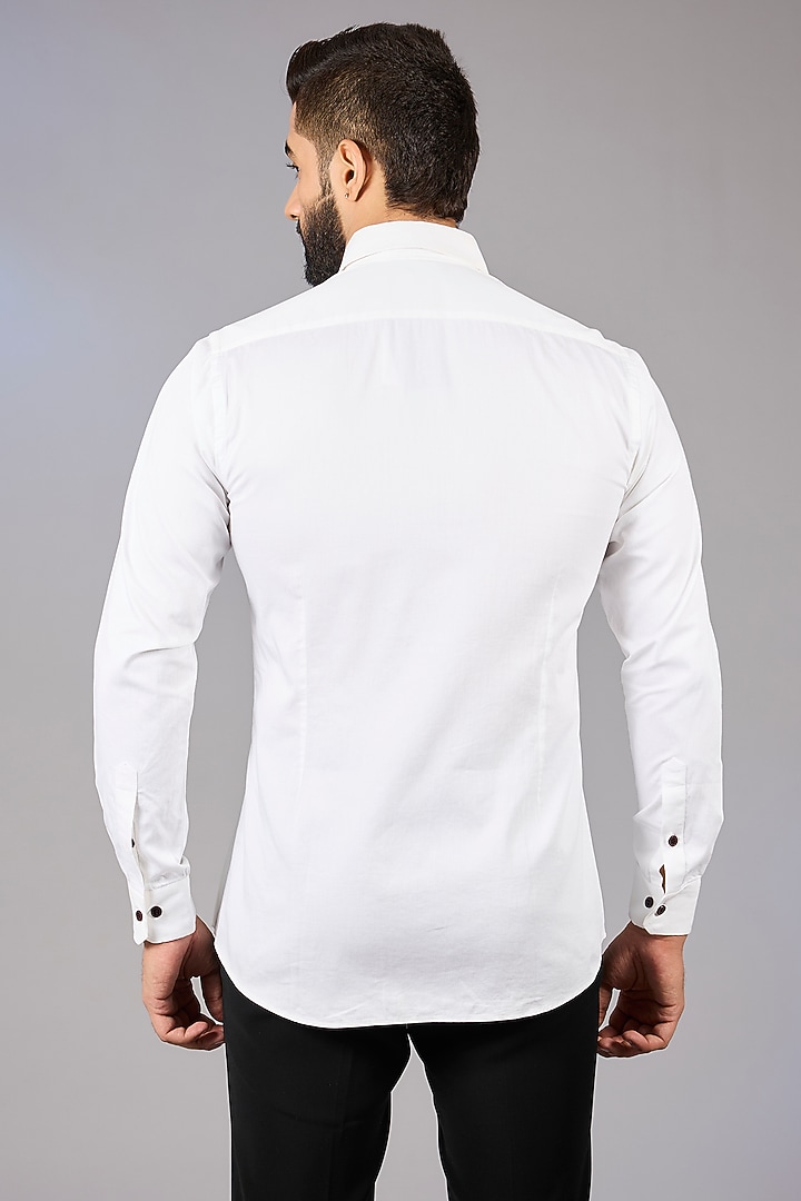White Cotton Shirt by Soltee By Sulakshana Monga Men at Pernia's Pop Up Shop