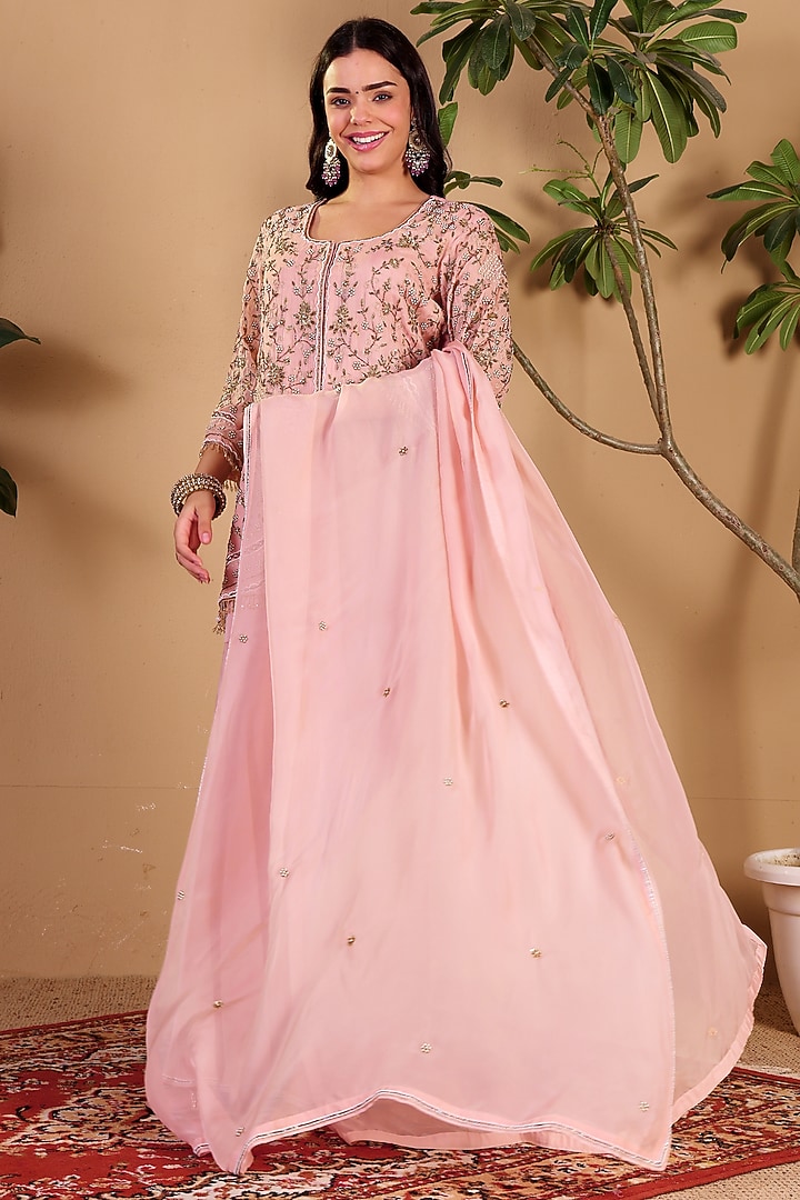 Pink Organza Wedding Sharara Set by Sonali Methi at Pernia's Pop Up Shop