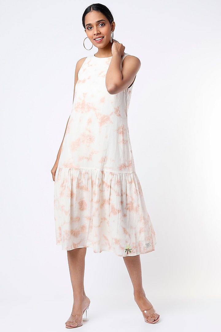 White Organic Cotton Tie-Dye Dress by SOMETHING SUSTAINABLE