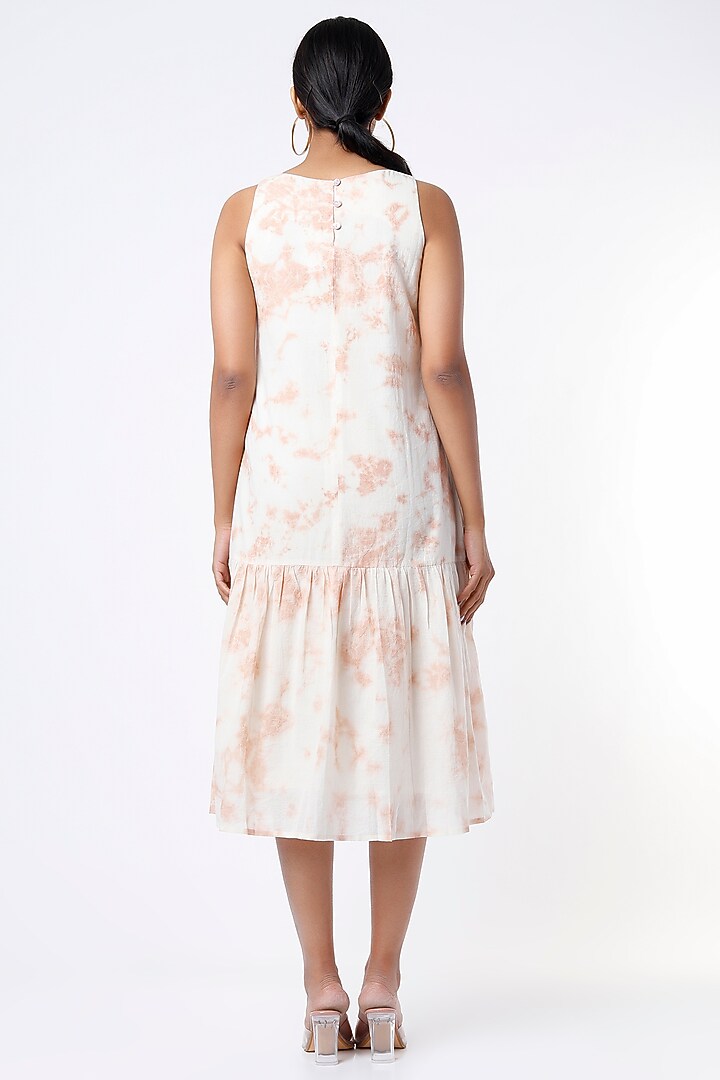 White Organic Cotton Tie-Dye Summer Dress by SOMETHING SUSTAINABLE at Pernia's Pop Up Shop