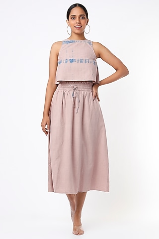 Rose Organic Khadi Skirt Set by SOMETHING SUSTAINABLE