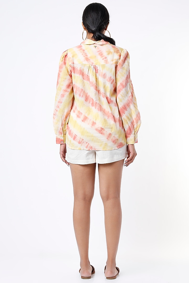 Sunset Hand Embroidered Shirt by SOMETHING SUSTAINABLE at Pernia's Pop Up Shop