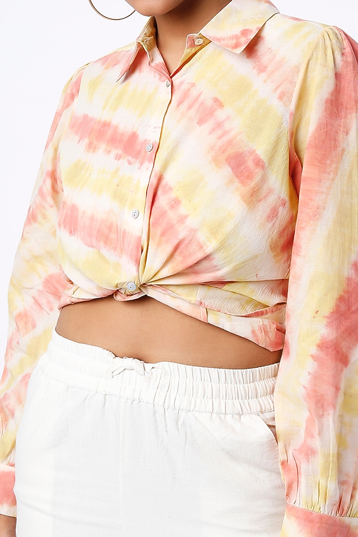 Sunset Hand Embroidered Shirt by SOMETHING SUSTAINABLE at Pernia's Pop Up Shop