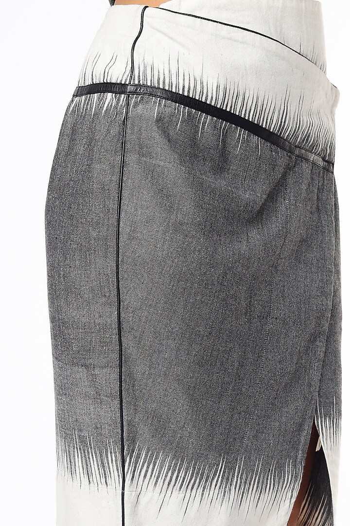 Black Ikat Wrap Skirt by Sonica Sarna at Pernia's Pop Up Shop