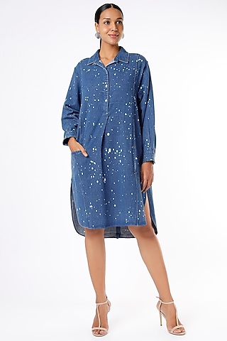 Cobalt Blue Oversized Shirt by Sonica Sarna