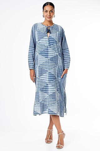Cobalt Blue Two-Way Kaftan Dress by Sonica Sarna