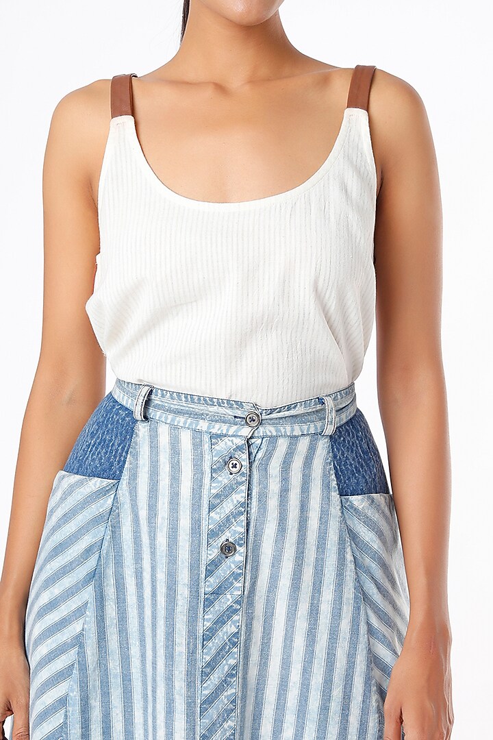 White Handloom Camisole by Sonica Sarna at Pernia's Pop Up Shop