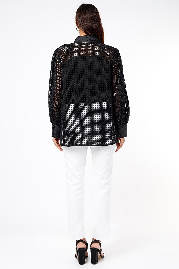 Black Cotton Top by Sonica Sarna at Pernia's Pop Up Shop