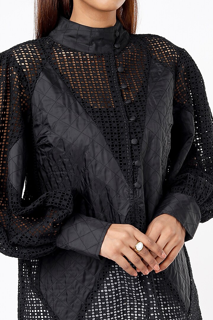 Black Cotton Top by Sonica Sarna at Pernia's Pop Up Shop