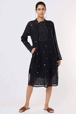 Black Hand Embroidered Kurta by Sonica Sarna