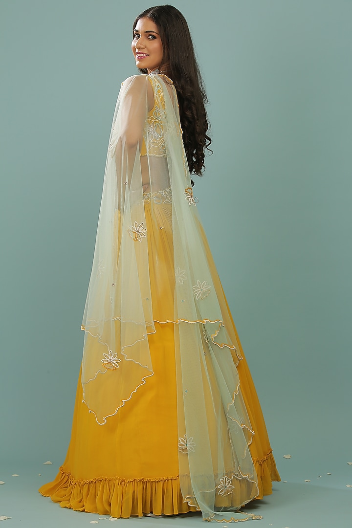 Mustard Yellow Embroidered Wedding Lehenga Set by SONAL PASRIJA at Pernia's Pop Up Shop