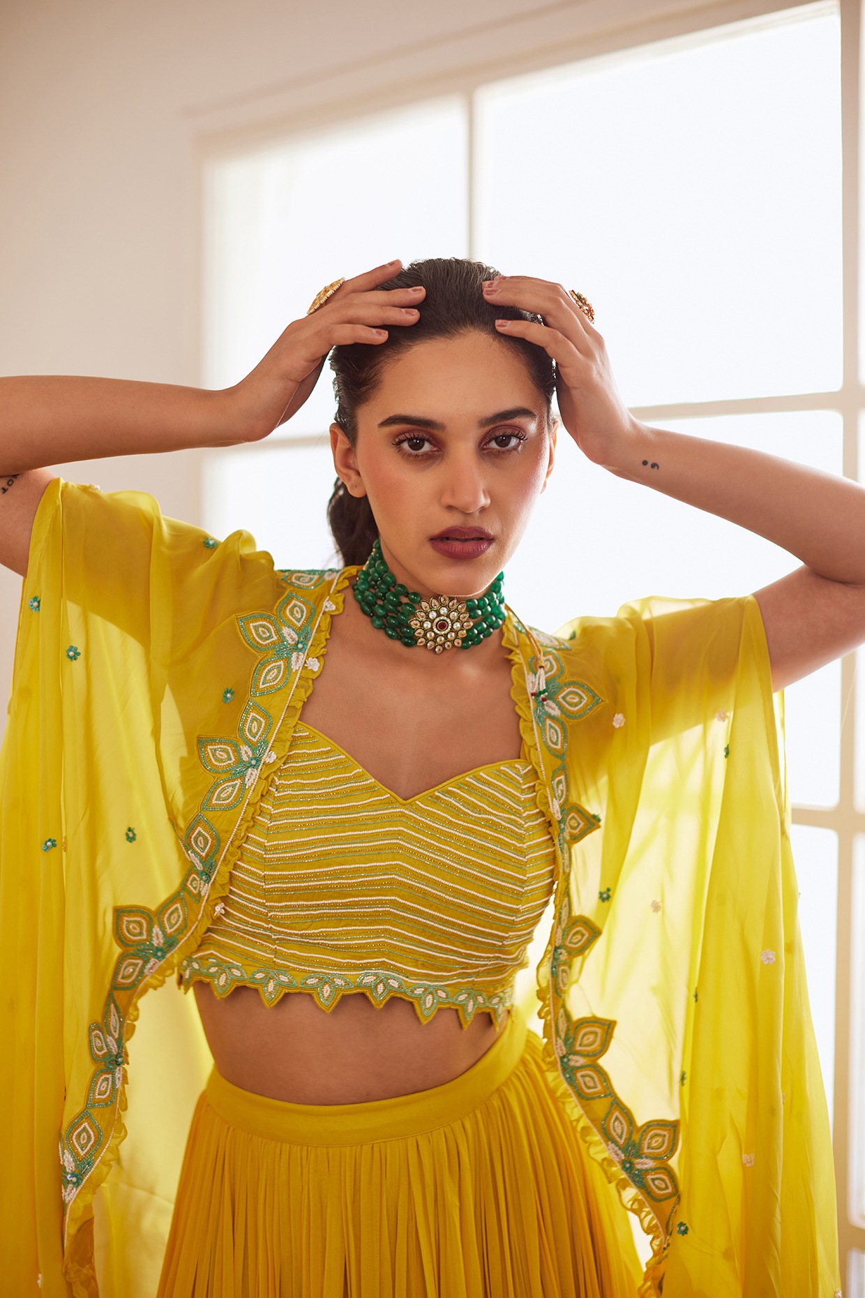 Yellow Silk Lehenga With Embroidred Blouse And Organza Jacket - Palki  Boutique
