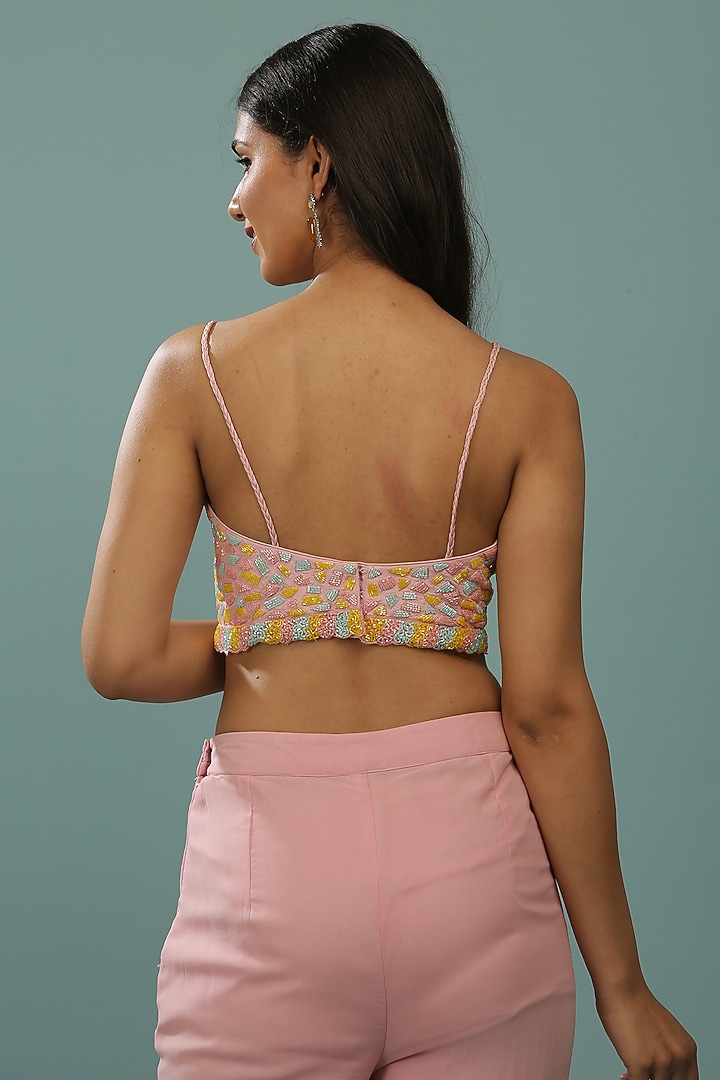 Powder Pink Opada Silk & Georgette Gharara Set by SONAL PASRIJA at Pernia's Pop Up Shop