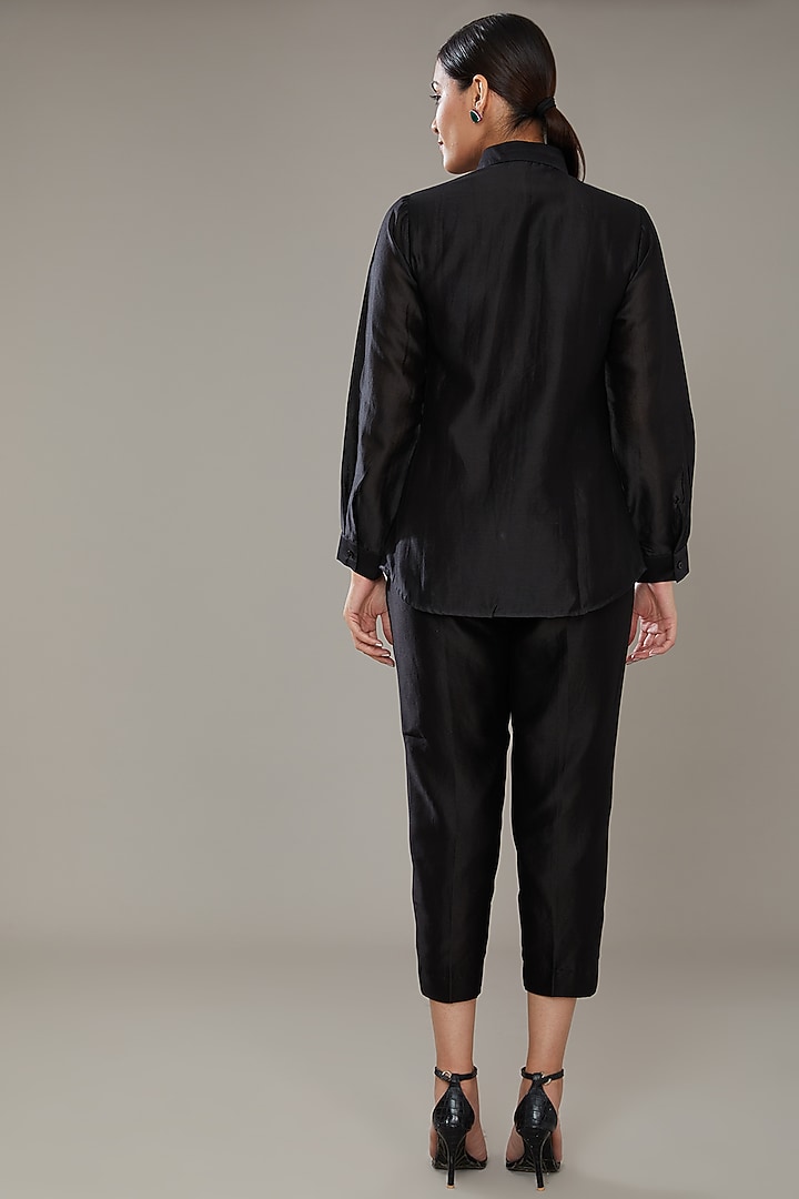 Black Chanderi Co-Ord Set by SONAL PASRIJA at Pernia's Pop Up Shop