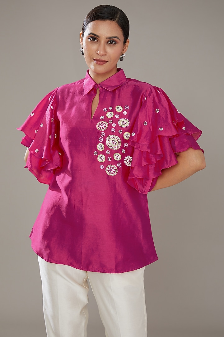 Off-White Chanderi Co-Ord Set by SONAL PASRIJA at Pernia's Pop Up Shop