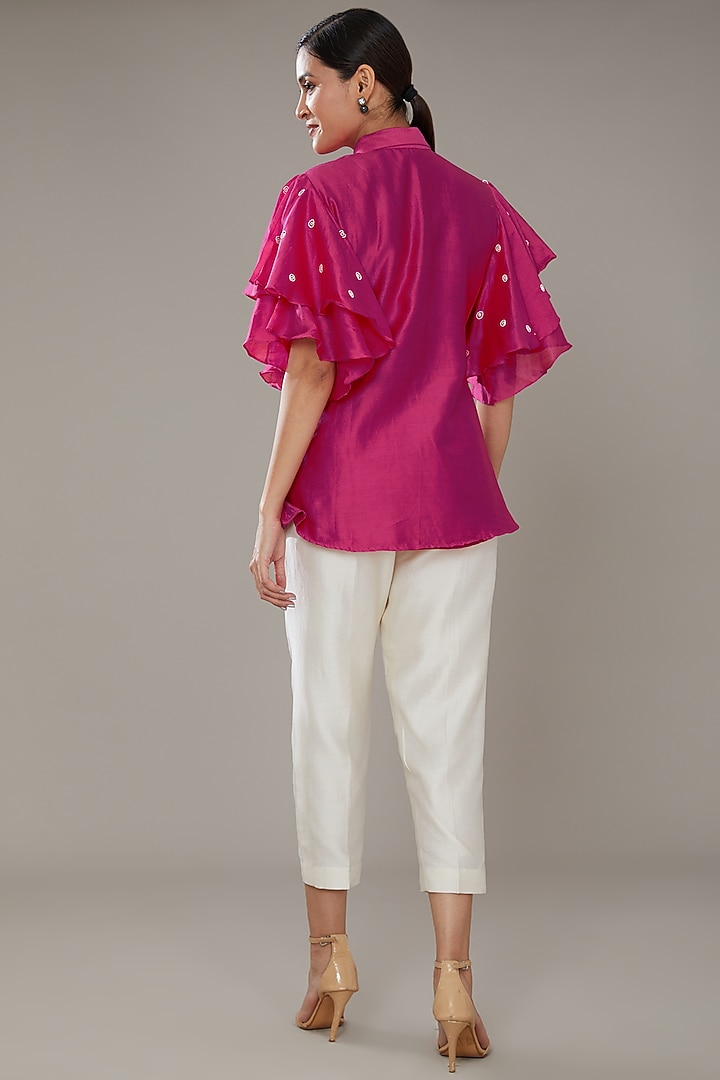 Off-White Chanderi Co-Ord Set by SONAL PASRIJA at Pernia's Pop Up Shop