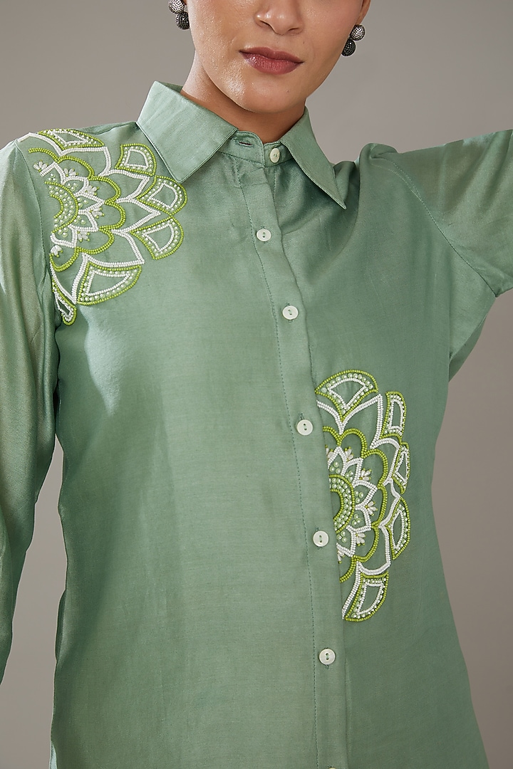 Off-White Chanderi Co-Ord Set by SONAL PASRIJA at Pernia's Pop Up Shop