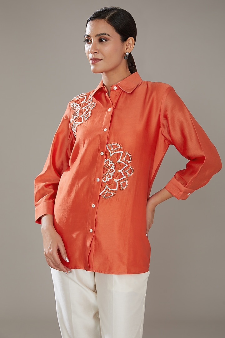 Off-White Chanderi Co-Ord Set by SONAL PASRIJA at Pernia's Pop Up Shop