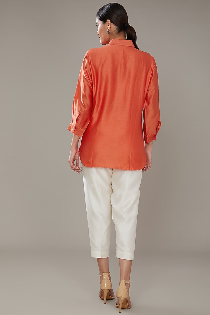 Off-White Chanderi Co-Ord Set by SONAL PASRIJA at Pernia's Pop Up Shop