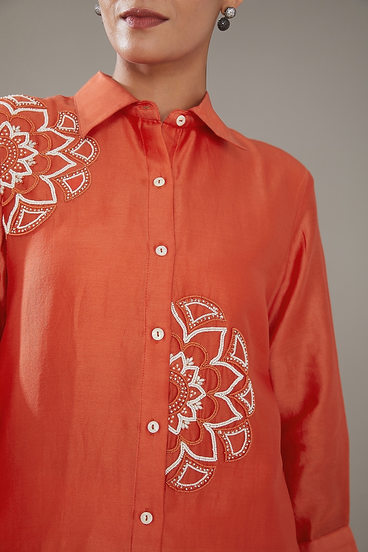Off-White Chanderi Co-Ord Set by SONAL PASRIJA at Pernia's Pop Up Shop