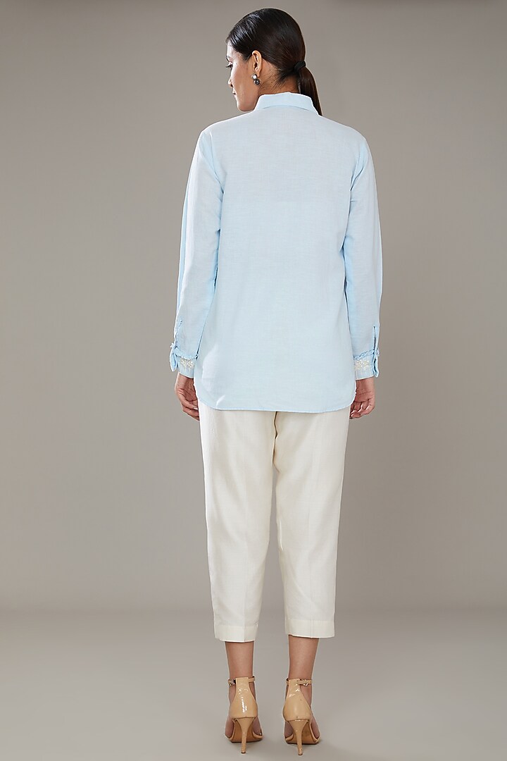Off-White Chanderi Co-Ord Set by SONAL PASRIJA at Pernia's Pop Up Shop