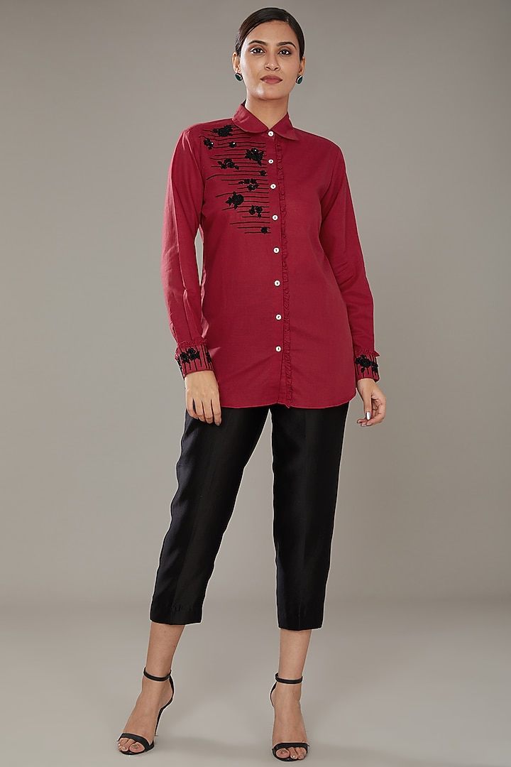 Black Chanderi Co-Ord Set by SONAL PASRIJA at Pernia's Pop Up Shop