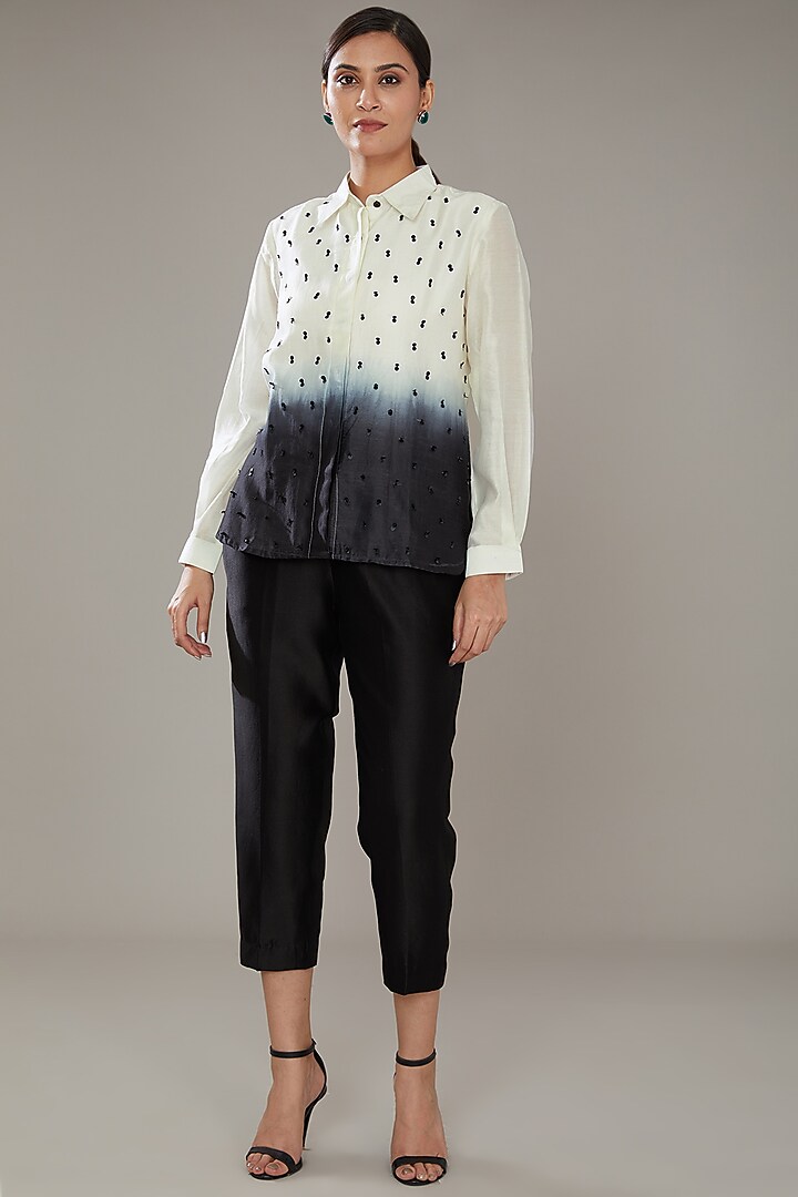 Black Chanderi Co-Ord Set by SONAL PASRIJA at Pernia's Pop Up Shop