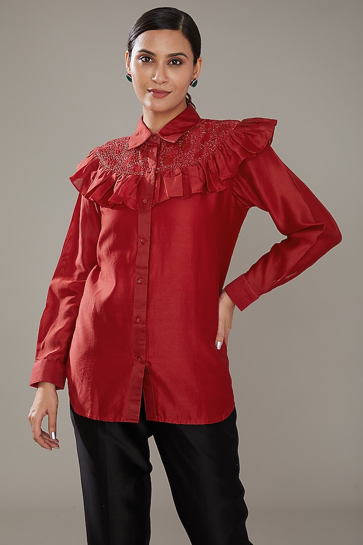 Black Chanderi Co-Ord Set by SONAL PASRIJA at Pernia's Pop Up Shop