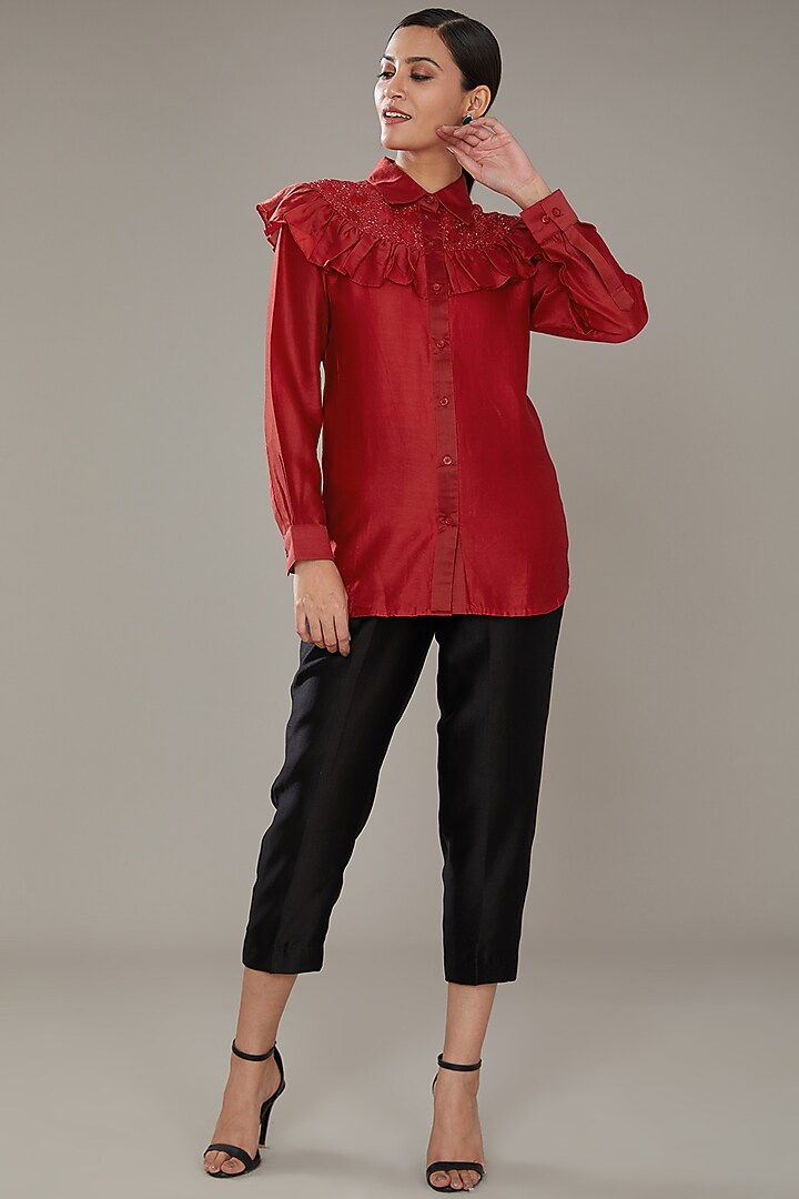 Black Chanderi Co-Ord Set by SONAL PASRIJA at Pernia's Pop Up Shop