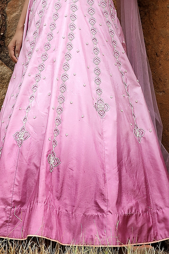 Lilac Hand Embroidered Wedding Lehenga Set by SONAL PASRIJA at Pernia's Pop Up Shop
