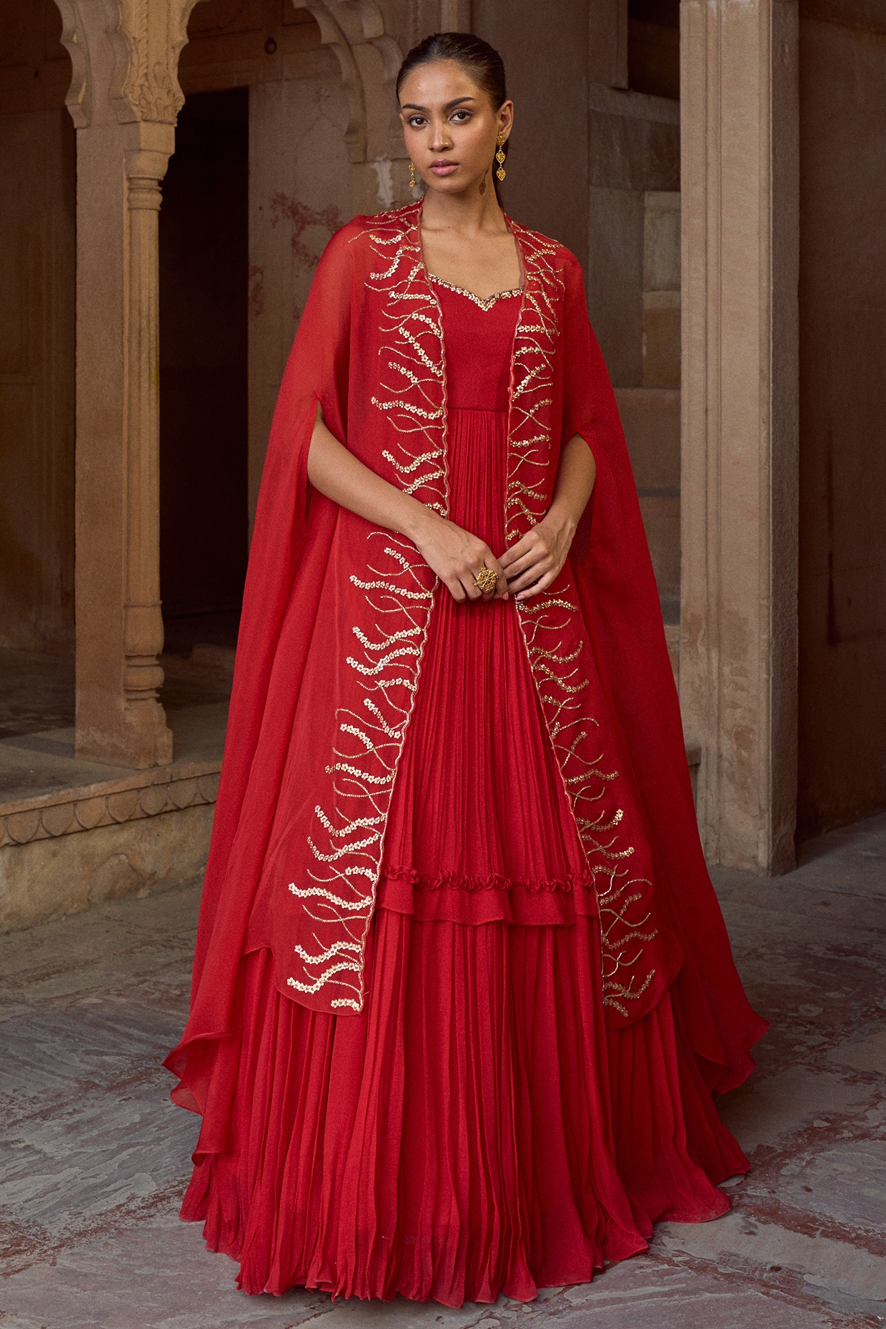 Red Anarkali Suit In Fox Georgette – ReplicaVilla