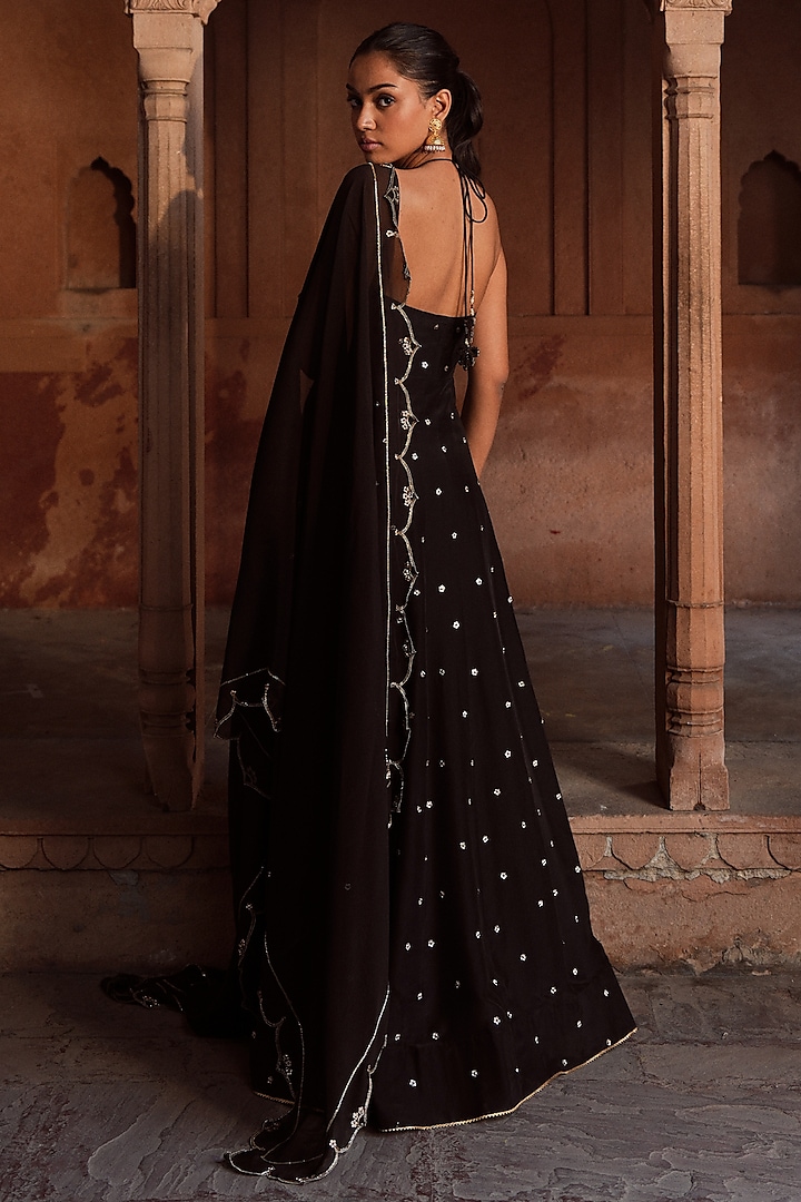 The NB Luxury Black Silk Anarkali with Pajami (size 4-16)