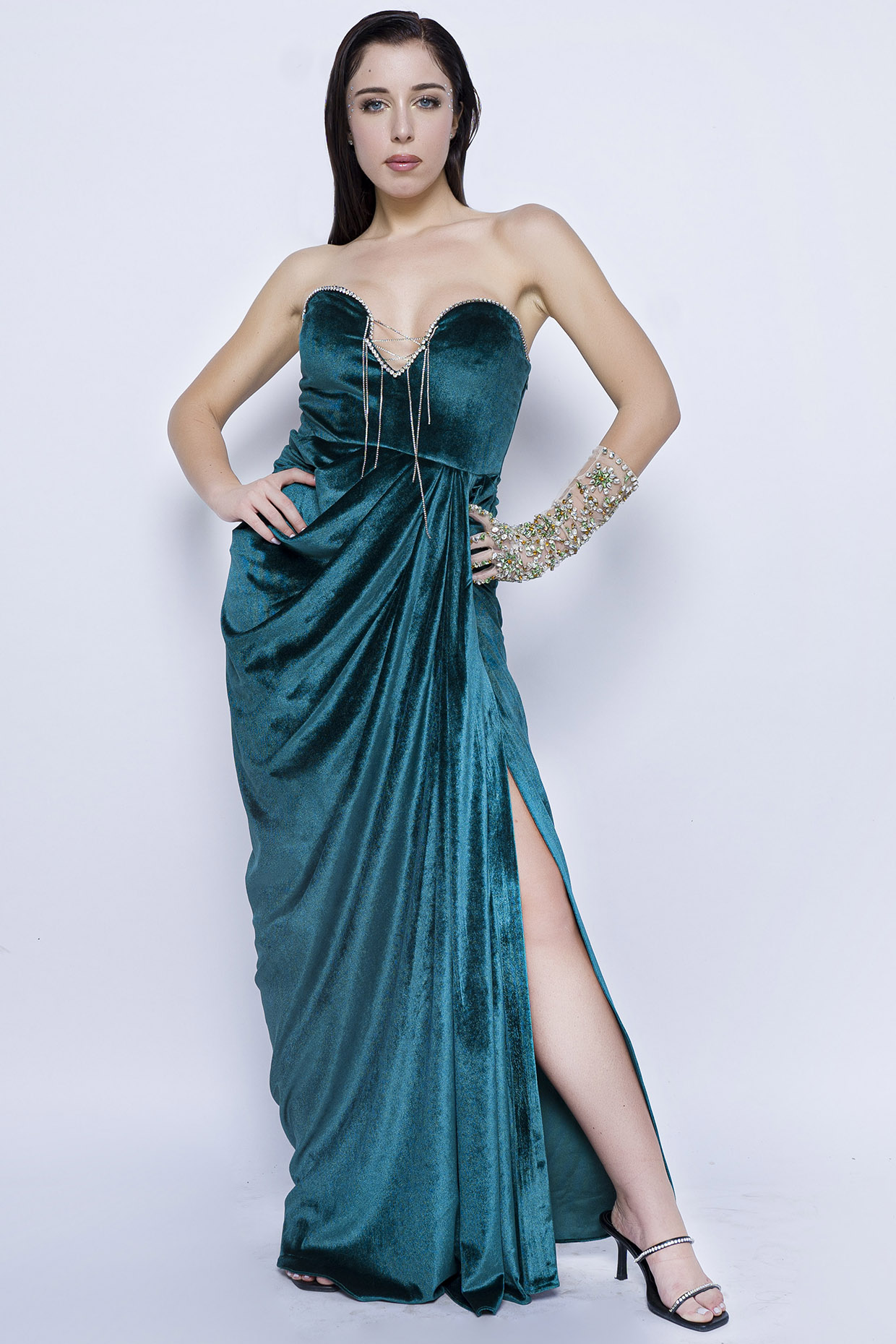 Bernadette velvet gown in blue - Rebecca Vallance | Mytheresa
