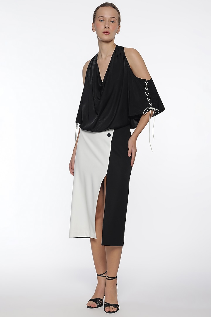 Black Satin Top by Sonal Singh at Pernia's Pop Up Shop