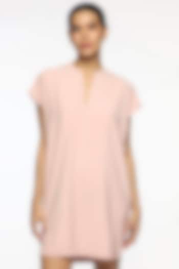 Pink Satin Hand Embroidered Summer Dress by Sonal Singh at Pernia's Pop Up Shop