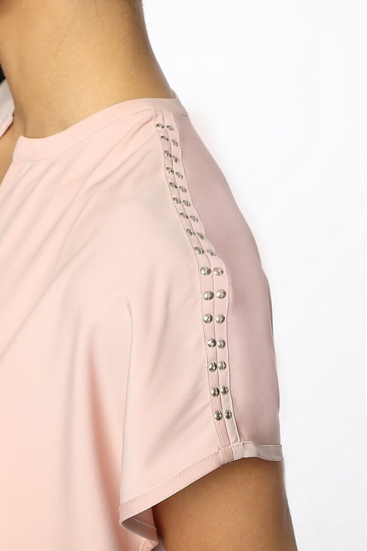 Pink Satin Hand Embroidered Summer Dress by Sonal Singh at Pernia's Pop Up Shop