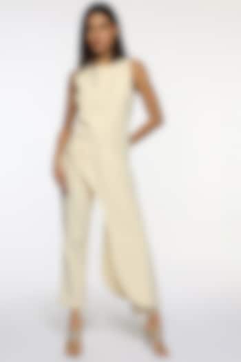 Coconut Milk White Banana Crepe Top by Sonal Singh at Pernia's Pop Up Shop