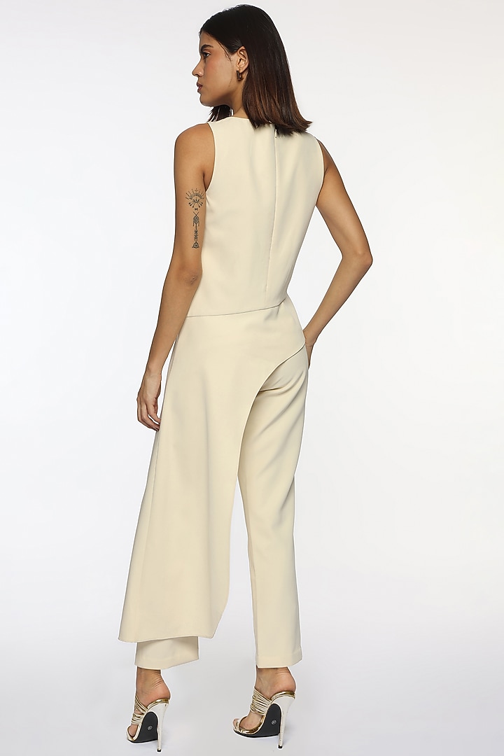 Coconut Milk White Banana Crepe Top by Sonal Singh at Pernia's Pop Up Shop