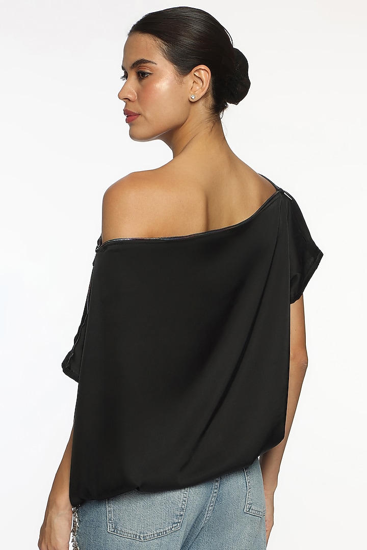 Black Satin Top by Sonal Singh at Pernia's Pop Up Shop