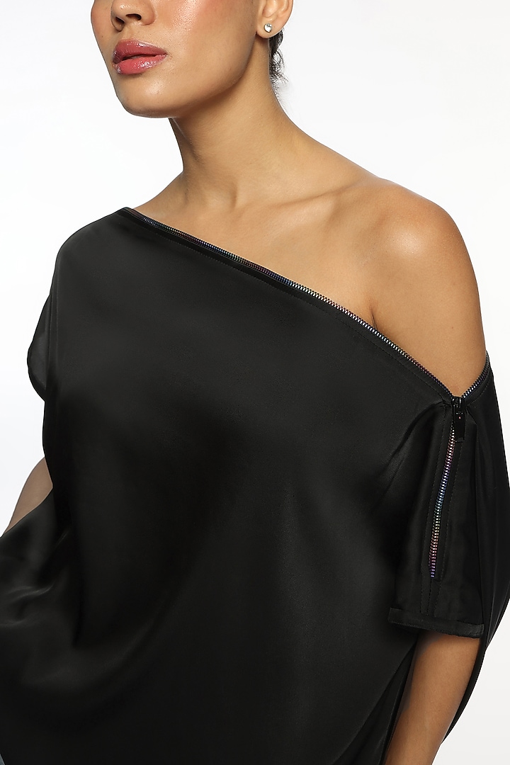 Black Satin Top by Sonal Singh at Pernia's Pop Up Shop