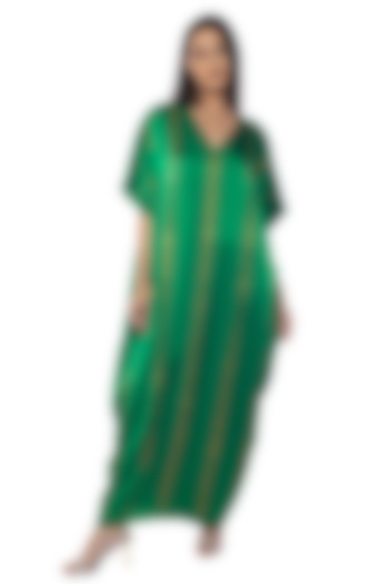 Everglades Satin Embellished Kaftan by Sonal Singh at Pernia's Pop Up Shop